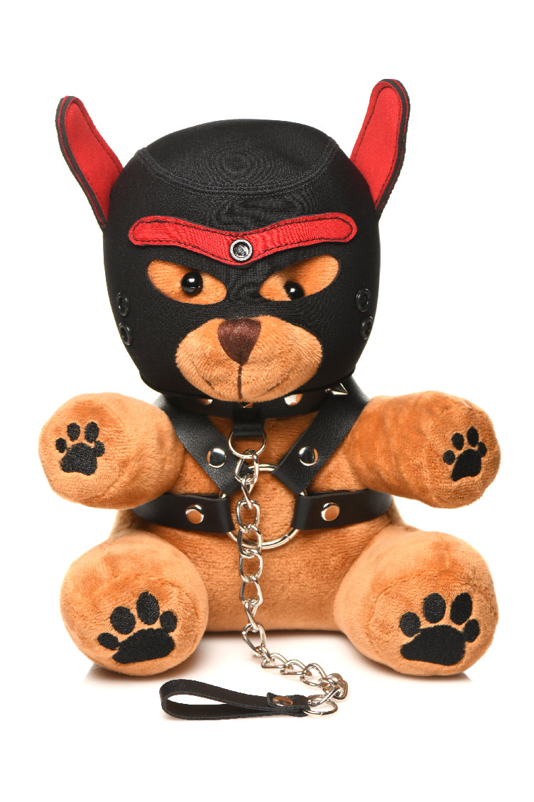 Bondage Pup Bear Plush with Puppy Mask and Leather Harness > Novelties > Gag Gifts