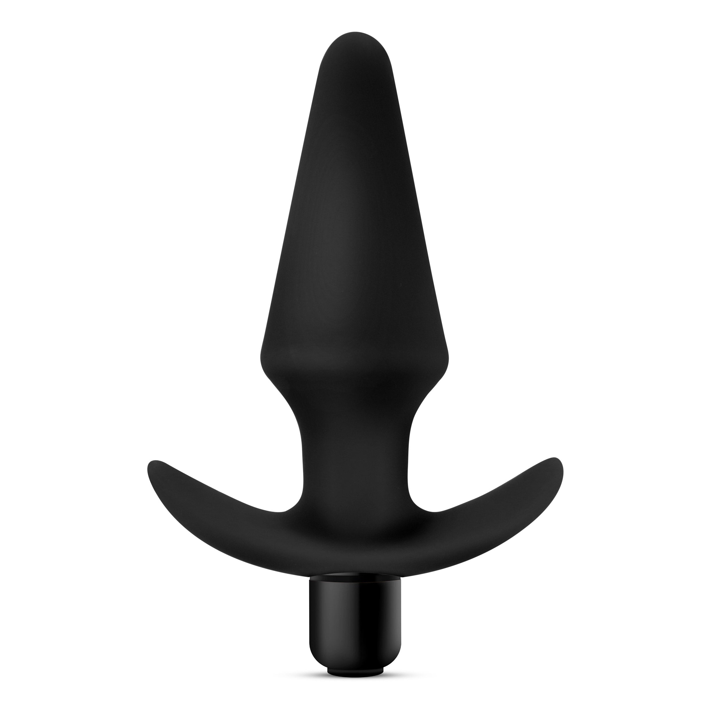 Anal Adventures Platinum Silicone Vibrating Anal Plug Black Butt Plugs