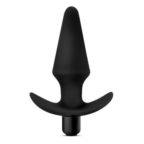 Anal Adventures Platinum Silicone Vibrating Anal Plug Black Butt Plugs