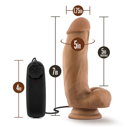 Coverboy Mocha Mma Fighter Realistic Vibrator Dildo 7 Inch DONGS Vibrating
