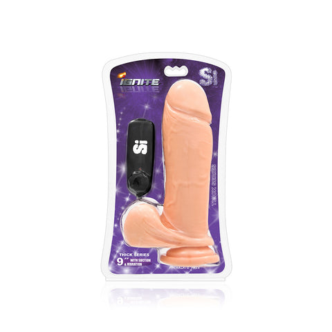 9 Inch Thick Dildo With Balls And Vibrating Egg Suction Base Dongs Realistic