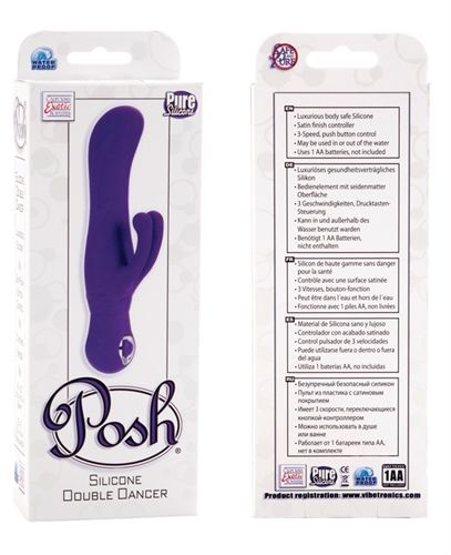Posh Blue Silicone Thumper Dual Massager with 3 Speeds VIBRATORS-RABBIT