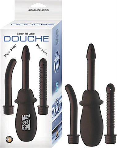 Unisex Comfortable Douche System with Three Interchangeable Tips Black Douches