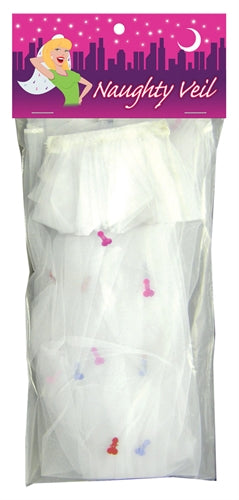 Kheper Games Naughty Veil Bachelorette Party Accessory Bridal Veil Last Night Out White > Novelties > Bachelor & Bachelorette Items