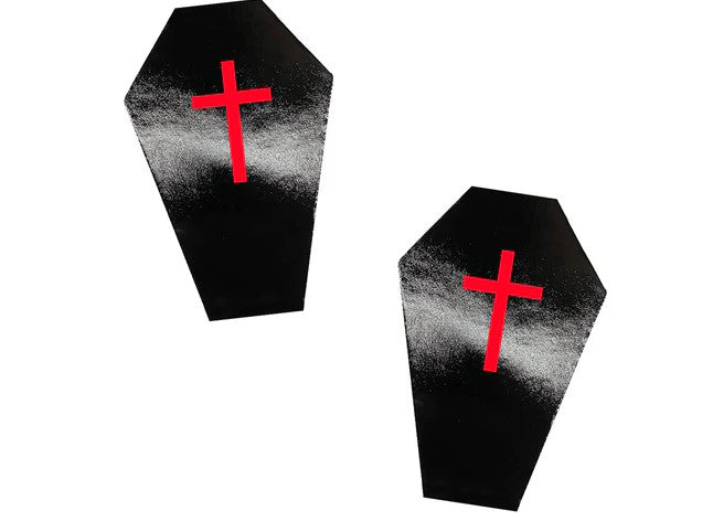 Dom Squad Wet Vinyl Coffin Nipple Cover Pasties – Set of 2 Pasties > Clothes > Pasties