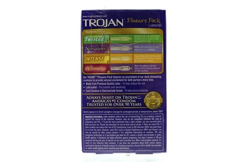 Trojan Pleasure Pack 12 Count Sensations Ribbed Condoms Condoms