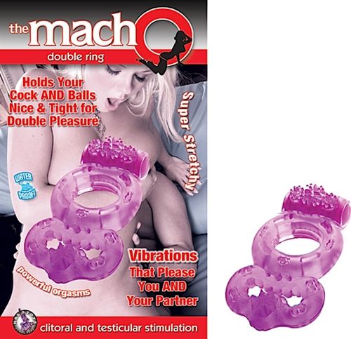 The Macho Double Ring Purple Purple Cock Rings Vibrating