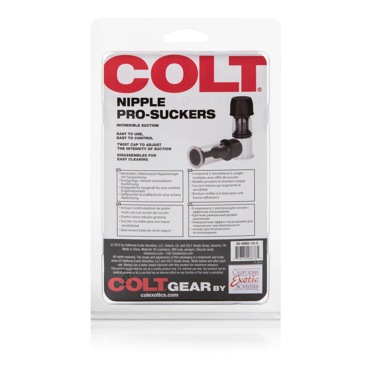 Colt Nipple Pro-Suckers – Adjustable Suction Vacuum Nipple Clamps > Sex Toys > Nipple Suckers
