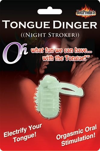 Glow in the Dark Tongue Vibrator Night Stroker for Couples Clear STIMULATORS