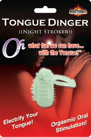 Glow in the Dark Tongue Vibrator Night Stroker for Couples Clear STIMULATORS