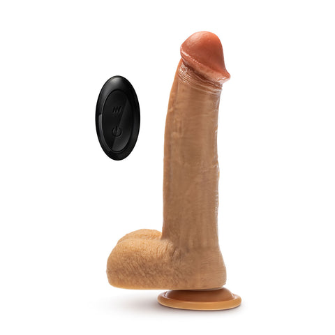 Dr Phillips 8.5 Inch Tan Silicone Thrusting Dildo with Remote DONGS Thrusting