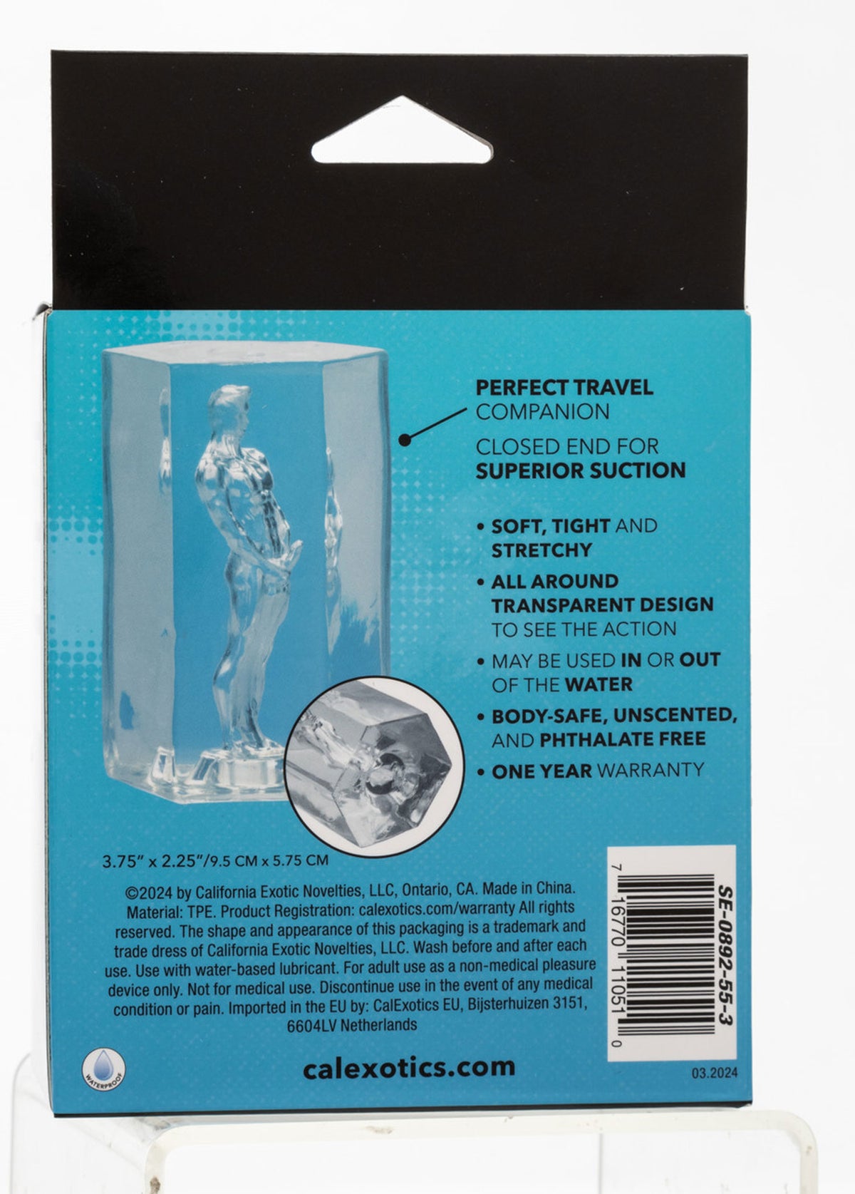 Guys Guys Guys Romeo Transparent Soft Stretchy Masturbator Travel Size Clear > Sex Toys For Men > Masturbators > Manual