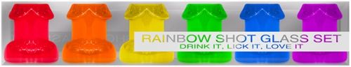 Rainbow Penis Shot Glass Set of Six Colorful Drinkware Gifts Multi Gag Gifts & Novelties