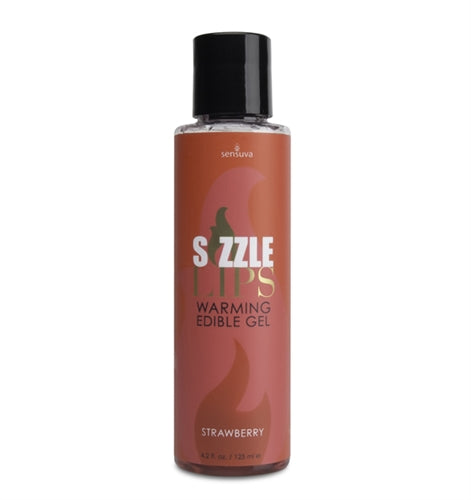 Sensuva Sizzle Lips Strawberry Edible Warming Gel 4.2 Oz Default Title > Lube > Flavoured