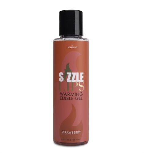 Sensuva Sizzle Lips Strawberry Edible Warming Gel 4.2 Oz Default Title Oral Gels & Sprays