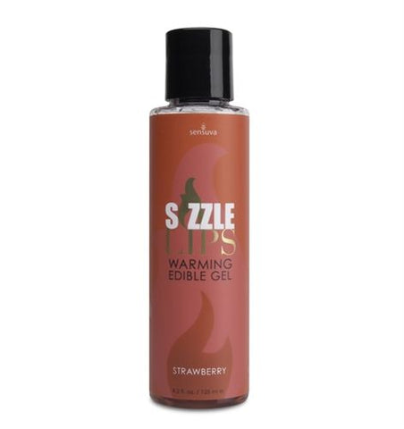Sensuva Sizzle Lips Strawberry Edible Warming Gel 4.2 Oz Default Title Oral Gels & Sprays