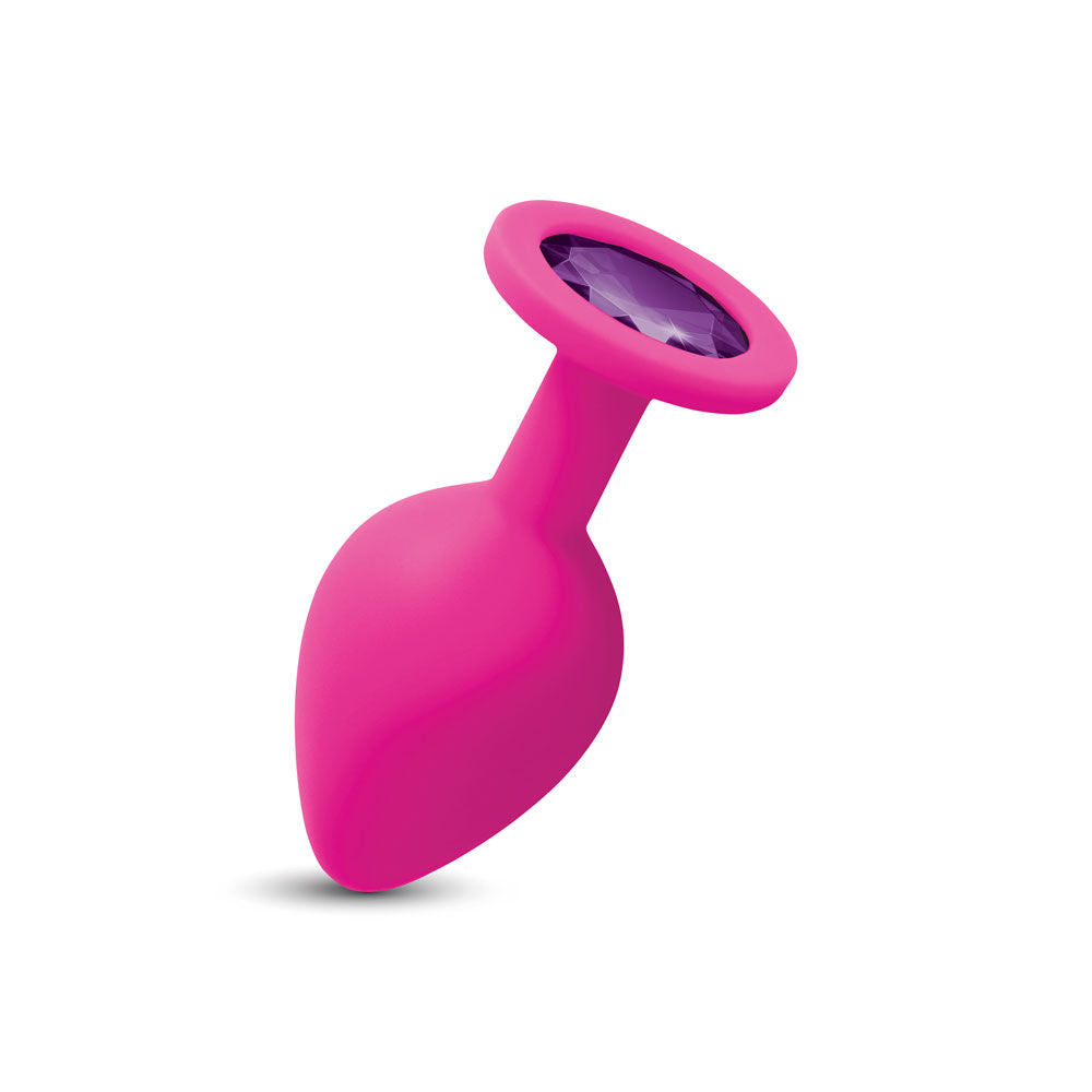 Gemma Purple Gem Pink Silicone Plug (Medium) – Vibrant Anal Plug > Anal Range > Jewel Butt Plugs Main image