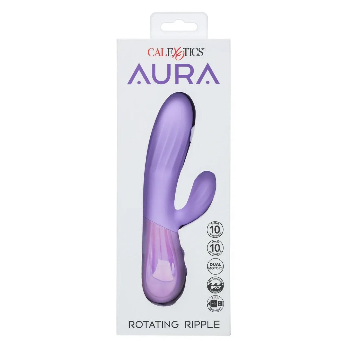 Aura Rotating Ripple – Silicone Waterproof Rechargeable Vibrator 3.75" Insertable
