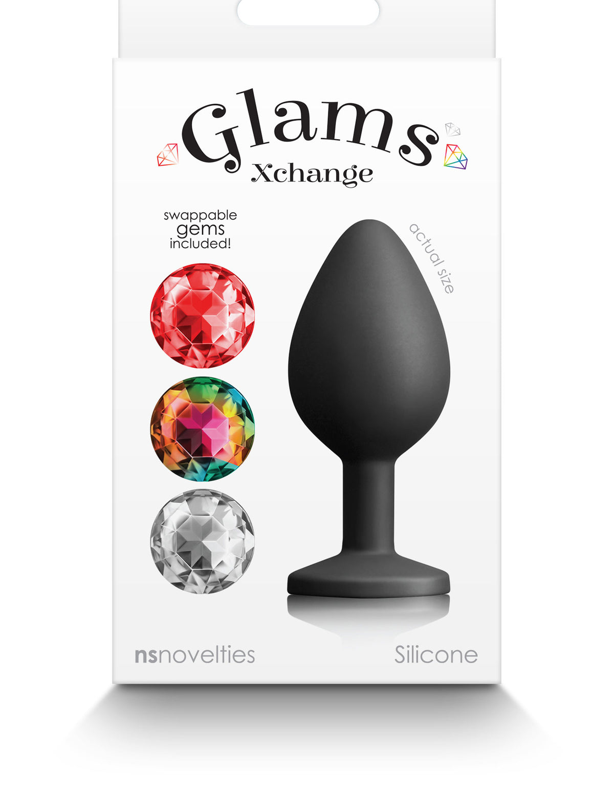 Glams Xchange Medium 3.15 Inch Butt Plug with Interchangeable Gems > Anal Range > Jewel Butt Plugs