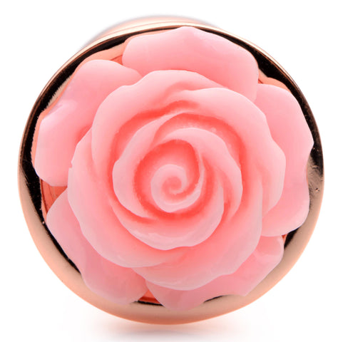 Pink Rose Gold Small Anal Plug with Delicate Flower Design > Anal Range > Jewel Butt Plugs