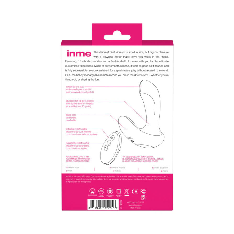 Inme Dual Vibrator With Remote Control Pink > Sex Toys For Ladies > Panty Vibes