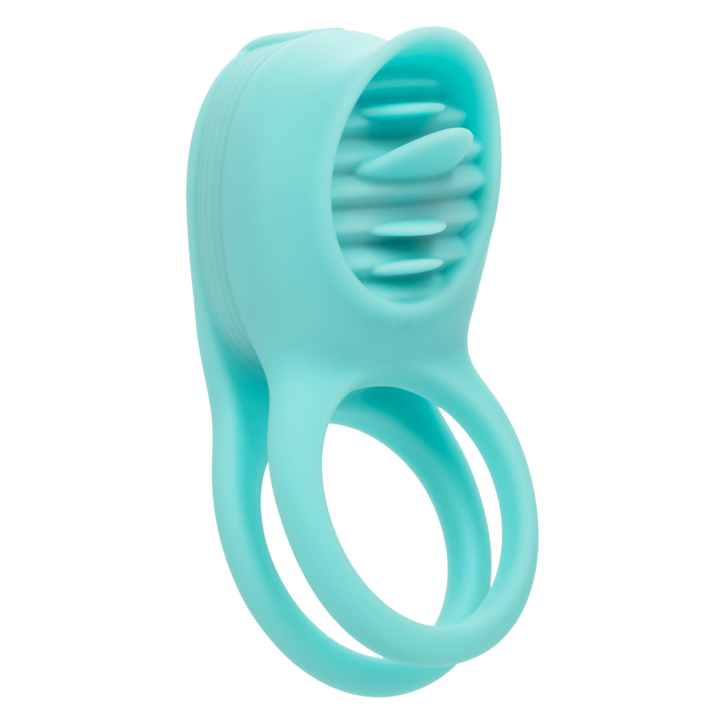 Silicone Rechargeable French Kiss Enhancer – Vibrator with 12 Functions and Flickering Teaser Ring > Cock Ring > Vibrating