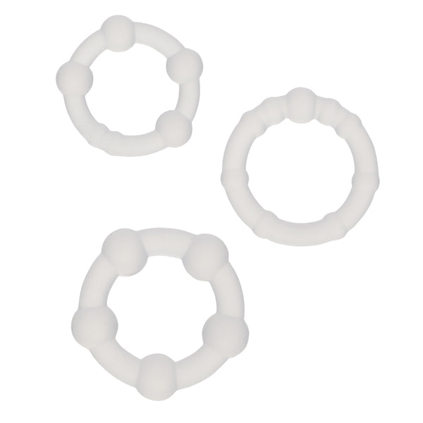 Alpha Liquid Silicone Beaded Rings Set of Three Premium Enhancers COCK RING Set