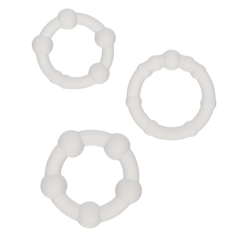 Alpha Liquid Silicone Beaded Rings Set of Three Premium Enhancers COCK RING Set