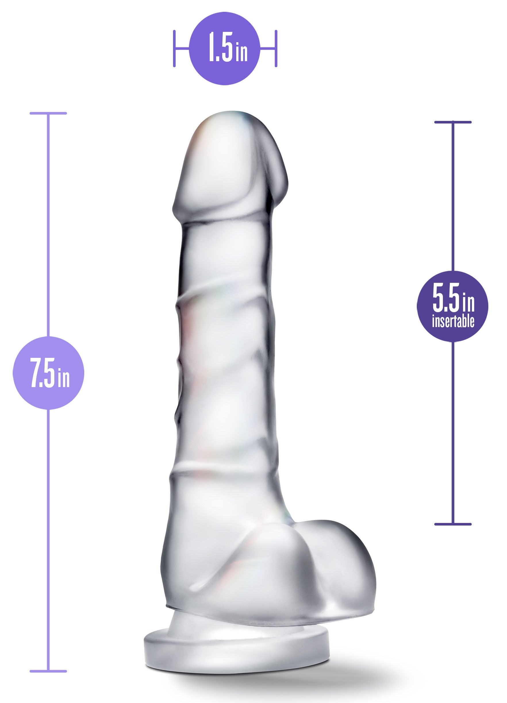 Blush B Yours Diamond Quartz Clear Realistic Suction Cup 5.5" Dildo > Dildos > Slim Dildos
