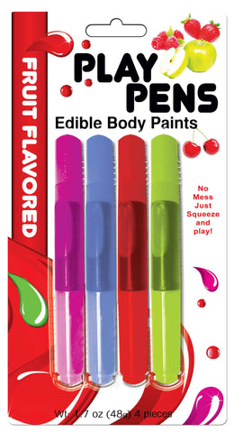 Play Pen Edible Body Paint Brushes with Four Fruit Flavors Multi Bath & Body