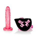 Shanes World Pink Plush Harness with Adjustable Straps and Dong > Dildos > Strap On Harnesses