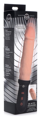 Auto Thrusting Vibrating Realistic Dildo with Handle Flesh Tone DONGS Vibrating