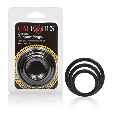 Silicone Support Rings for Men Black Stretchy Cock Rings Set COCK RING Set