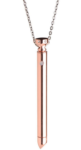 Rose Gold Vibrating Necklace with 7 Vibration Patterns Erotic Toy BULLETS