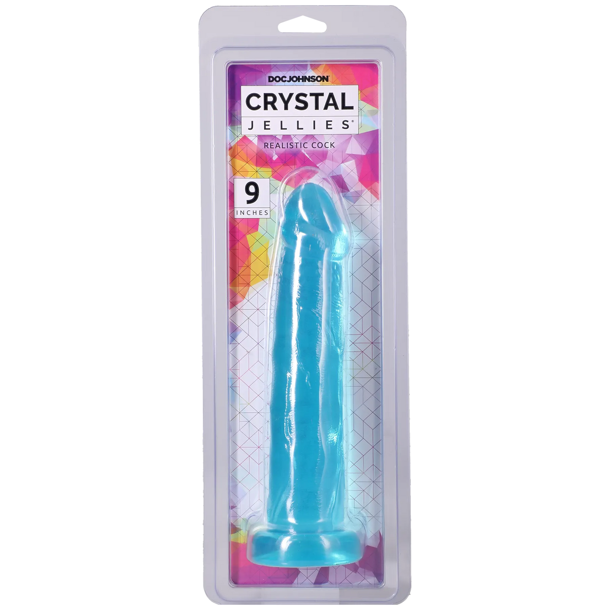 Crystal Jellies Realistic Cock 9 Inch Suction Cup Base Dildo Teal > Dildos > Realistic Dildos