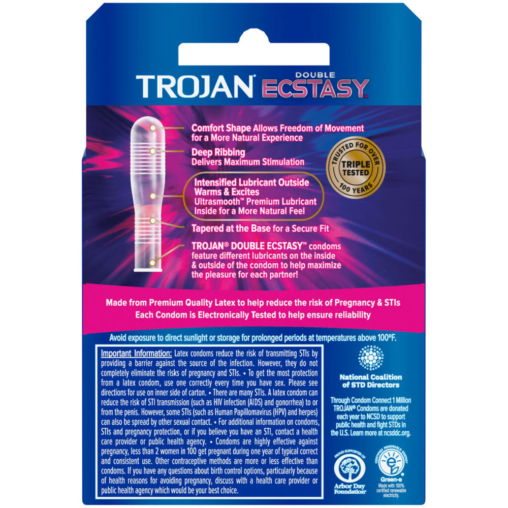 Trojan Double Ecstasy - 3 Pack > Essentials > Condoms