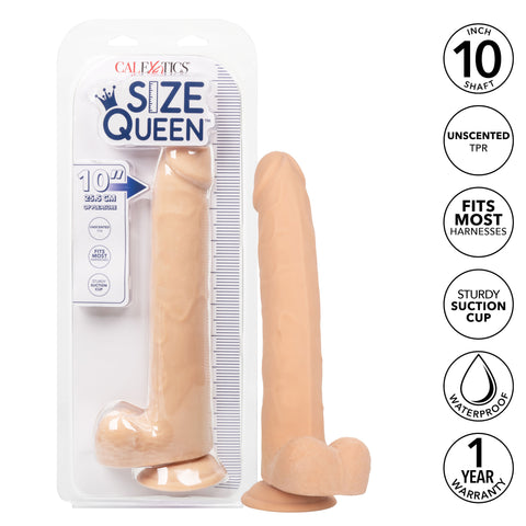Size Queen 10 Inch Realistic Dildo in Ivory for Adults Beige Dongs Realistic