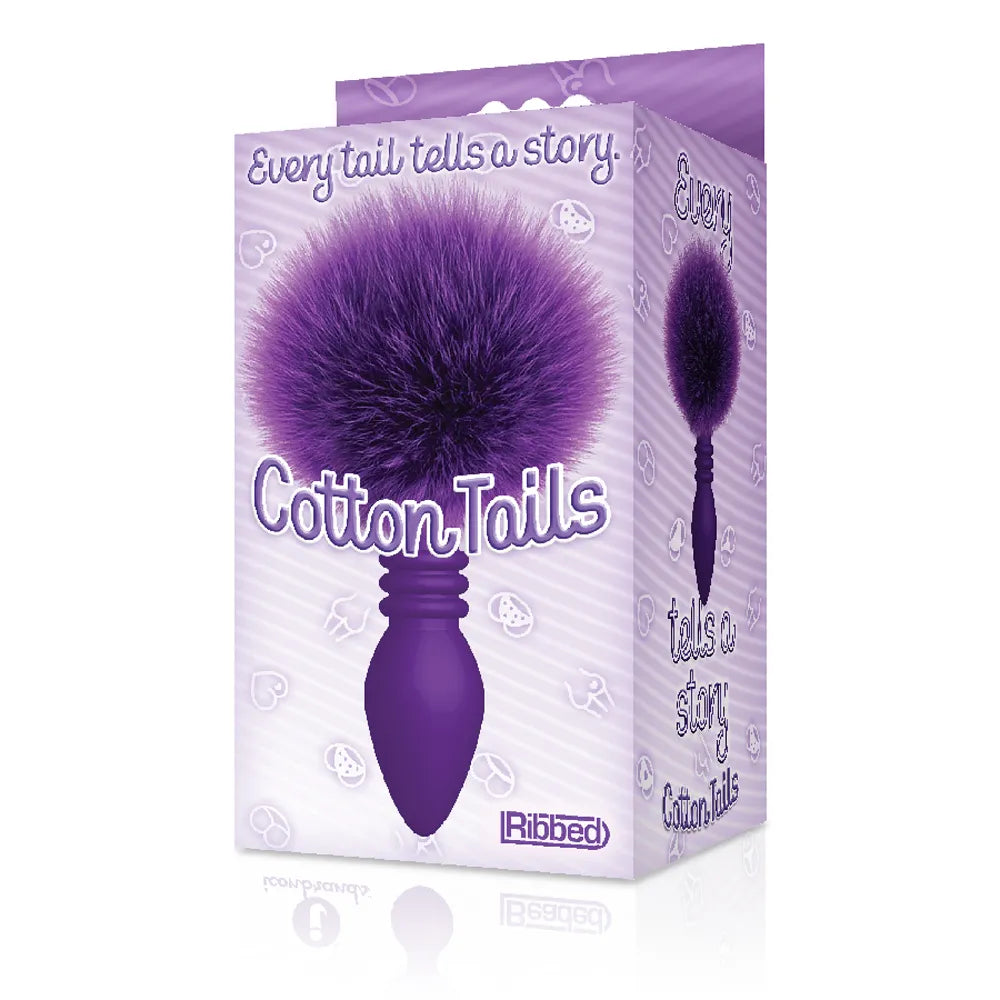The 9's Cottontails Silicone Ribbed Butt Plug with Faux Fur Tail > Anal Range > Tail Butt Plugs