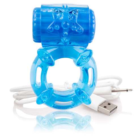 Charged Big O Blue Stretchy Cock Ring for Enhanced Pleasure Blue Cock Rings Vibrating