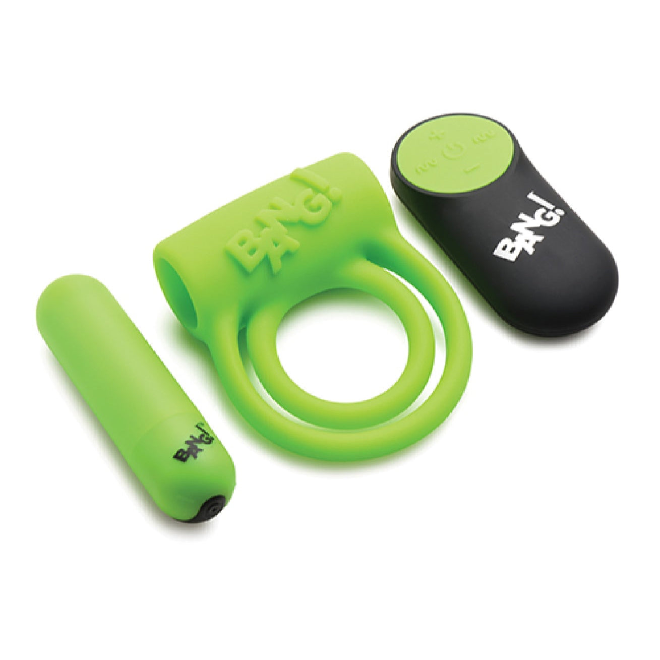 Glow in the Dark Vibrating Cock Ring with 28 Patterns Green > Cock Ring > Vibrating Main image