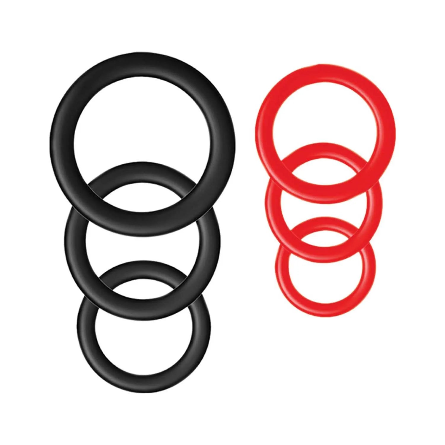 Silicone Ring Pack Set of Six Stretchy Rings in Multiple Sizes - Silicone Rings > Cock Ring > Sets