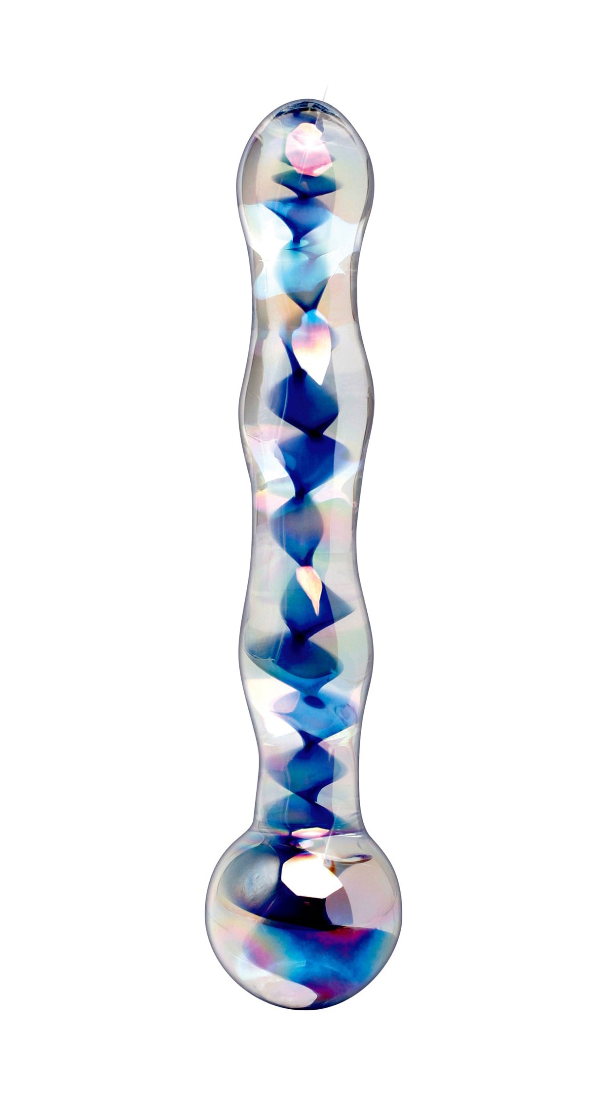 Icicles Clear Blue Glass Massager Wand Handcrafted Luxury Toy > Sex Toys > Glass