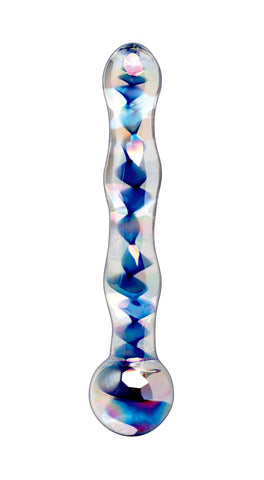Icicles Clear Blue Glass Massager Wand Handcrafted Luxury Toy > Sex Toys > Glass