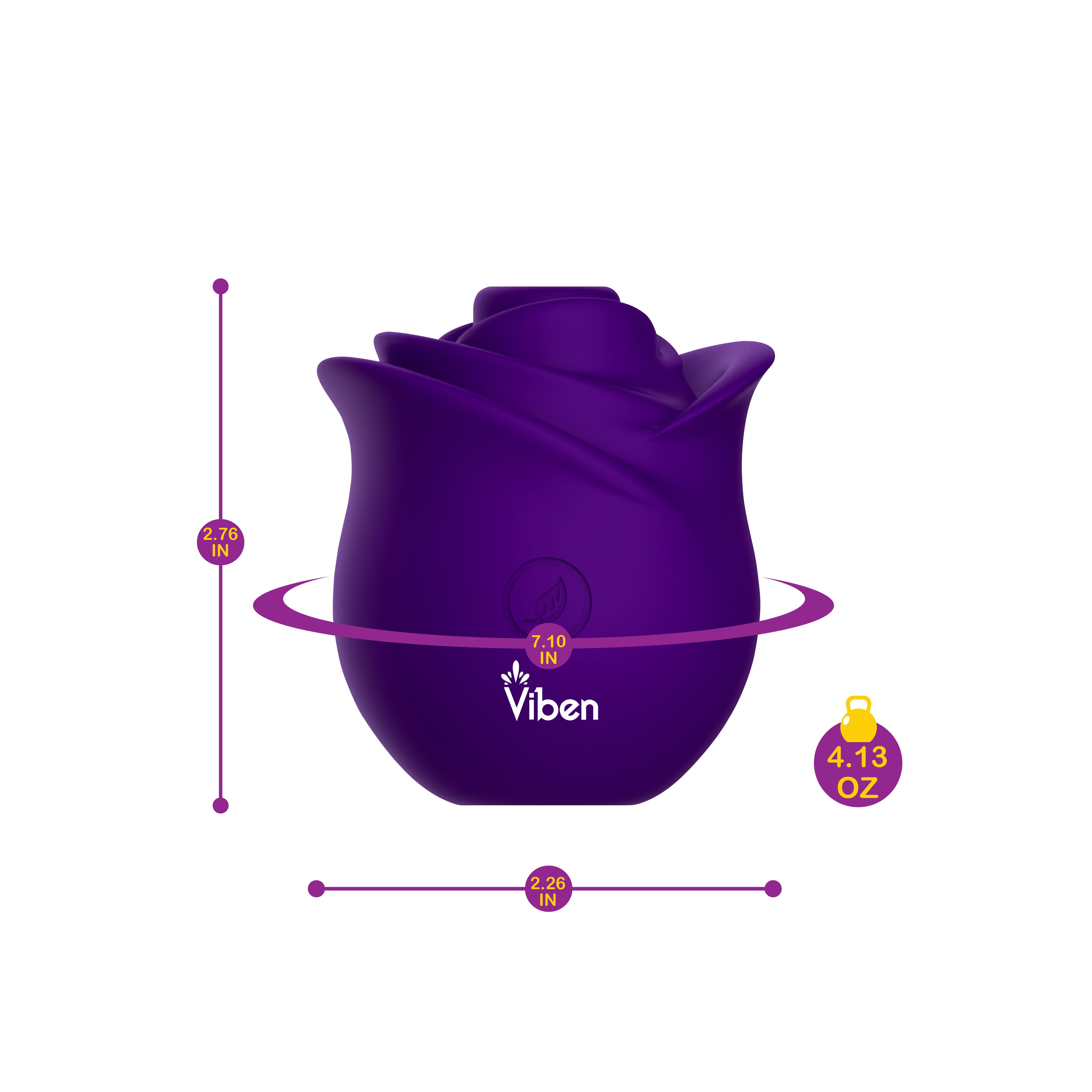 Zen Rose Wireless Clitoral Vibrator With 5 Speeds and Patterns Purple Suction Stimulator