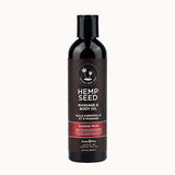 Earthly Body LOTIONS & LUBES Hemp Seed Massage & Body Oil - Kashmir Musk (Brandy, Magnolia & Vanilla Musk) Scented - 237 ml 810040295058
