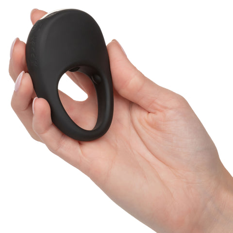 CalExotics Silicone Rechargeable Pleasure Ring Black with 12 Intense Vibration Functions Waterproof Cock Rings Vibrating