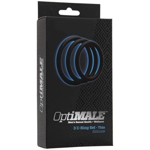 Optimale 3 Ring Set (Slate) – Silicone Thin Cock Ring Set with 40mm, 45mm, and 50mm Diameters > Cock Ring > Sets
