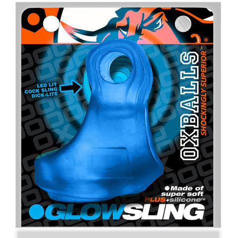 Oxballs Glowsling LED Cocksling in Blue Ice for Men Blue COCK RINGS Sling