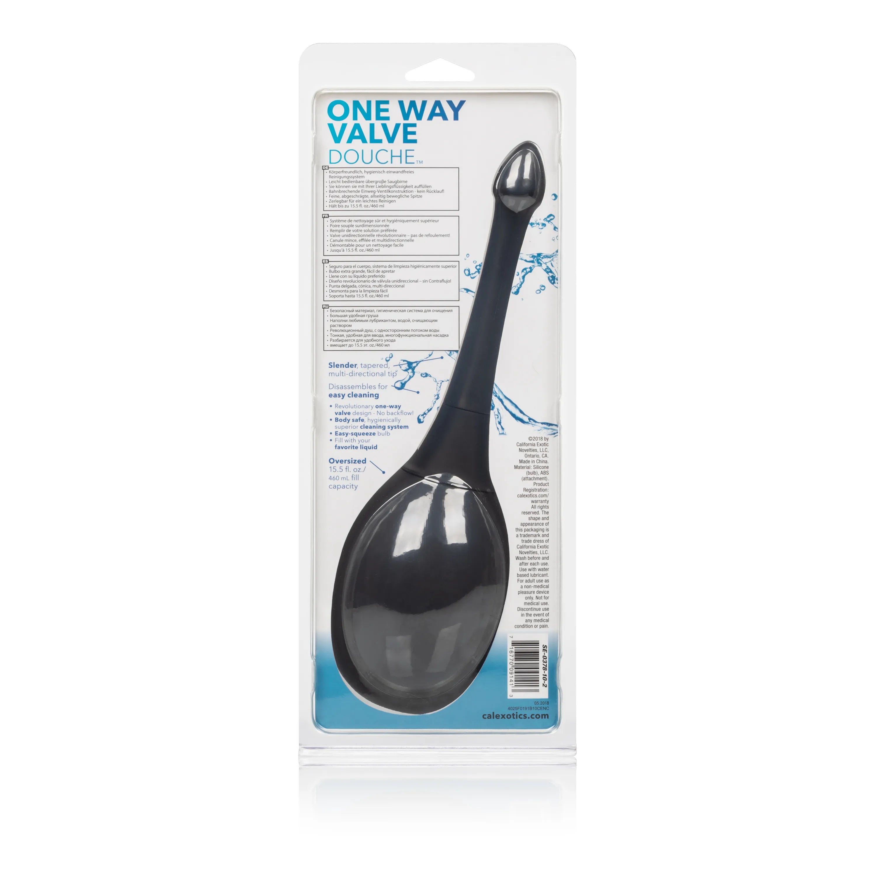 One Way Valve Douche – Anal Douche with EZ Squeeze Bulb and Slim Applicator Black > Essentials > Douches