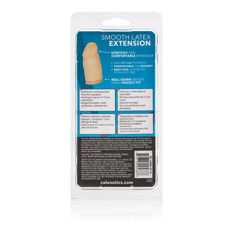Smooth 3 Inch Ivory Latex Penis Extension with Roll Down Sleeve SLEEVES
